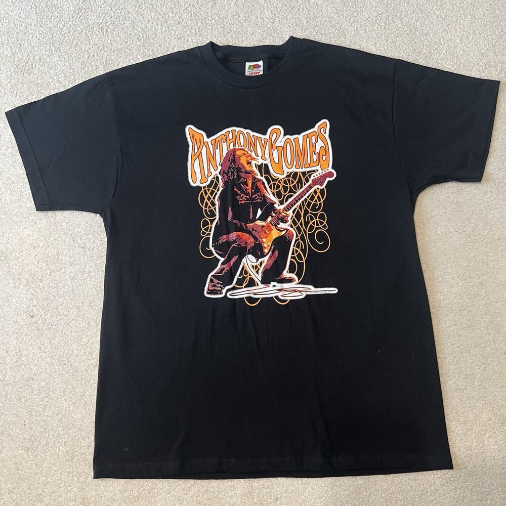 Vintage Anthony Gomes T Shirt Black XL World Tour Concert Double Sided Rock Band